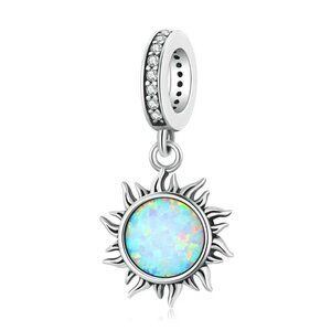 925 Silver Opal Sun Charm